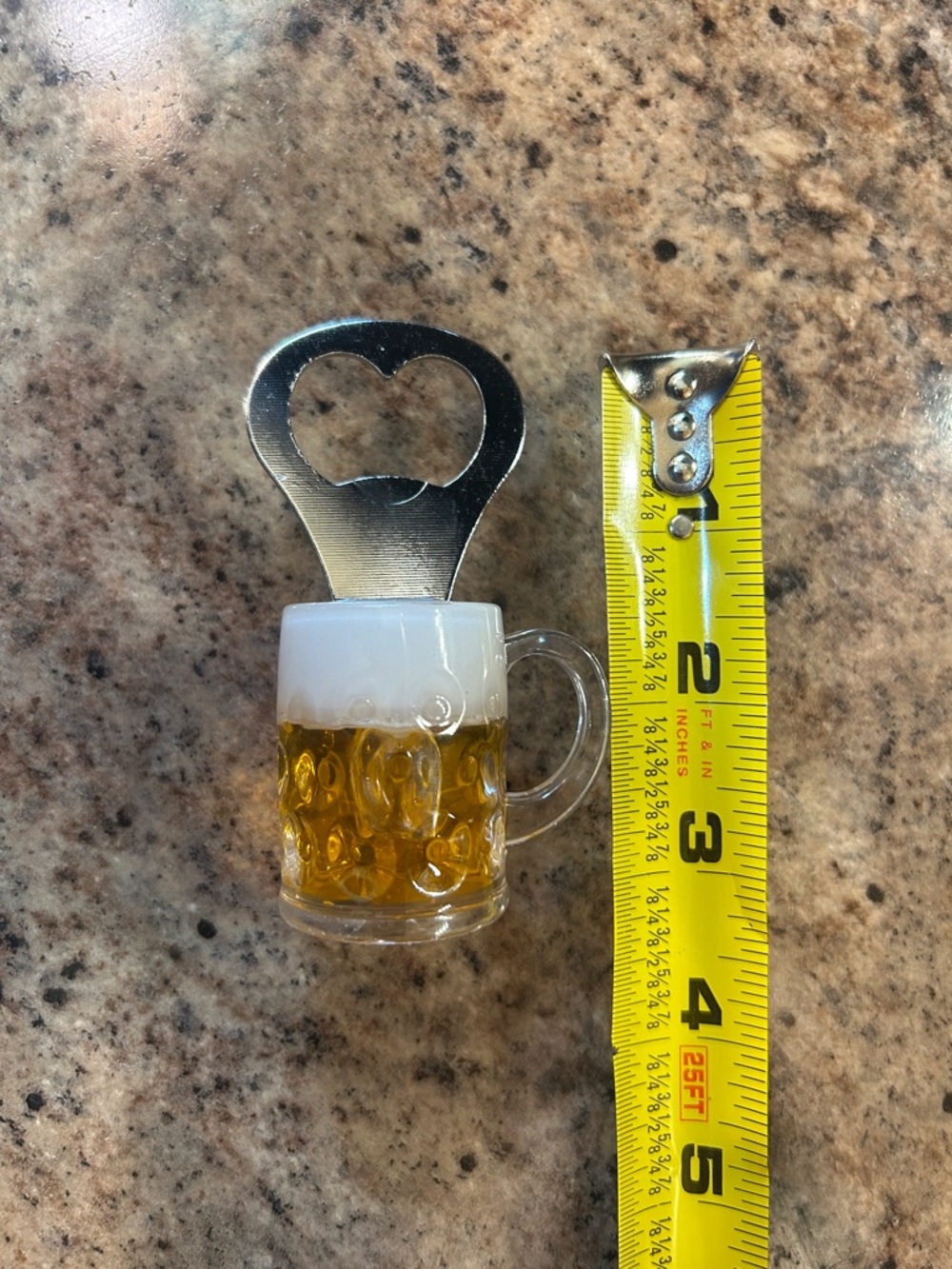 Mini Beer Mug Bottle Opener - Clear and Gold